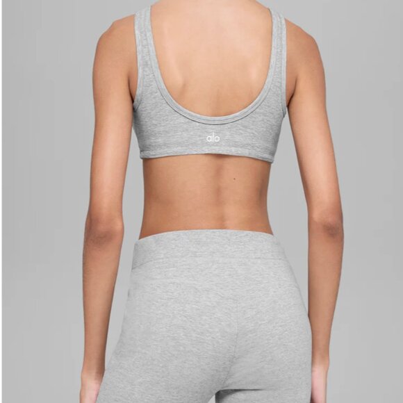 ALO Yoga Pants - Alosoft SET - High-Waist 7/8 Highlight Legging & Center Stage Bra / S / Gray